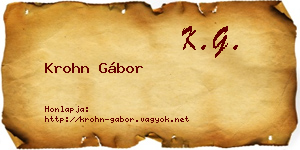 Krohn Gábor névjegykártya