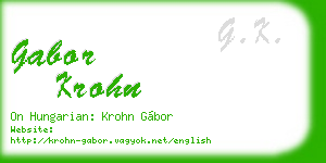gabor krohn business card