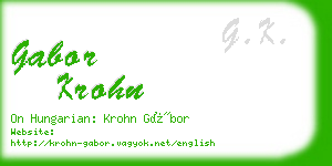 gabor krohn business card